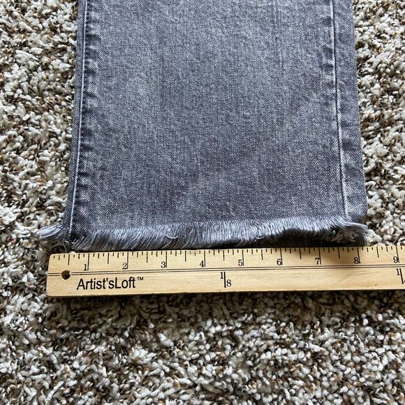 Juicy Couture Venice Straight Jean Women's 14W Gray Marble Wash Denim Fringe Hem - Picture 12 of 12